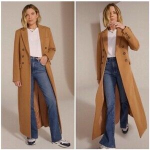 Favorite Daughter Collection The Simon Coat Camel Brown Long Jacket Size Small